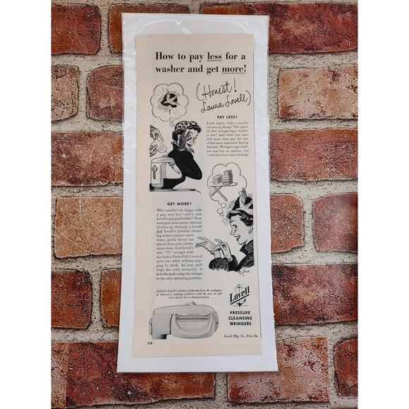 1950 How to Pay Less for a Washer and‎ Get More - Lovell Wringer Vtg Print Ad - Picture 7 of 7